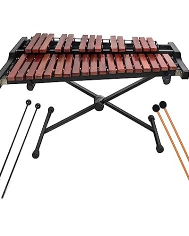 Voodans 32 Note Xylophone Professional Wooden Glockenspiel Xylophone with Mallet and Adjustable Stand