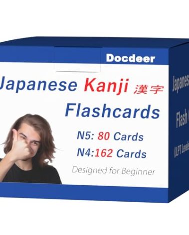 Japanese Kanji Flash Cards Flashcards for Beginners, A Full List of JLPT N4 & N5 with 242 Cards
