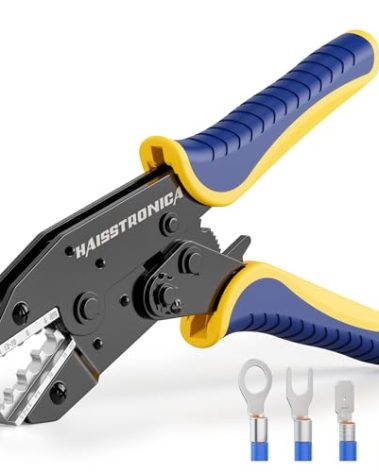 haisstronica Crimping Tool for Non-Insulated Terminal,AWG 22-6 Ratchet Wire Crimper Tool,Wire Terminal Crimper HS-7327
