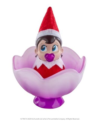 The Elf on the Shelf Frost Pips Mini Blooms Elf Baby Girl with Blue Eyes - Includes Frost Flower Cradle - for Ages 3 Years and Above