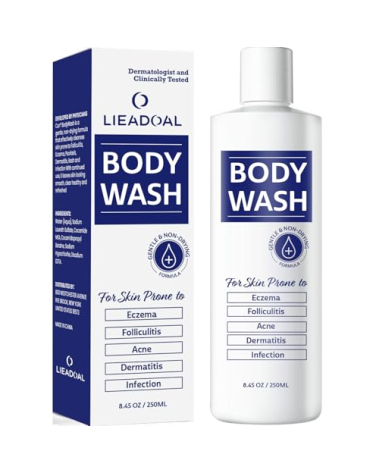 LIEADOAL Body Wash for Acne and Eczema: Folliculitis Treatment for Skin Prone to Dermatitis, Tinea Versicolor, Ringworm, Joch Itch & Hidradenitis Suppurativa