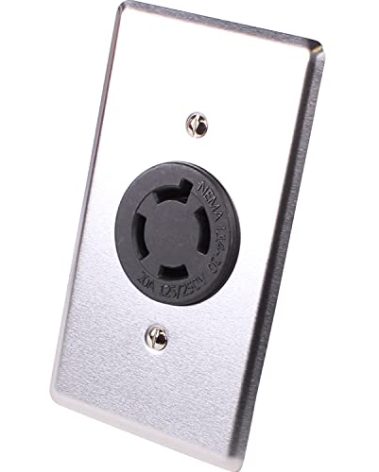 Journeyman-Pro 2410 NEMA L14-20R, 20A 125/250 Volt, Flush Mounting Locking Wall Receptacle Socket/Outlet, Black Industrial Grade, Grounding Welding/Generator Rated 5000 Watts (1, 2410 w/SS Faceplate)