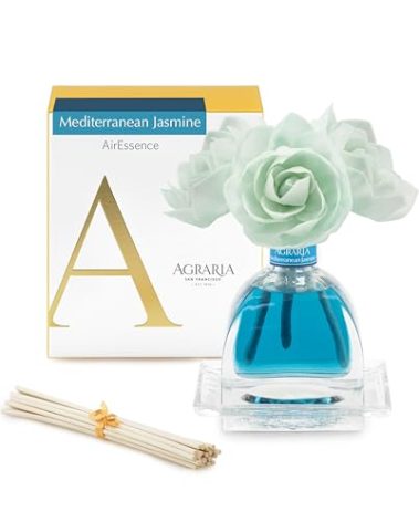 AGRARIA AirEssence Flower and Reed Diffuser Set, Handmade Sola Flower Botanical Home Fragrance Set, Scented Oil Reed Diffuser Gift for All Occasions