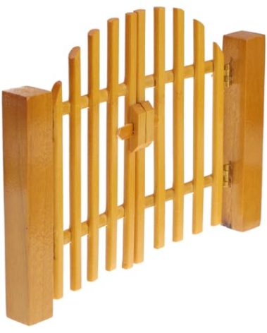 NUOBESTY Miniature Fence Wood Picket Fence Wood Gate Door Fairy Garden Ornament DIY Crafts Dollhouse Decor
