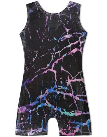 EQSJIU Gymnastics Leotards For Toddler Girls Black Lighting Cool Leotard For Girls Gymnastics With Shorts 1t 2t 1-2t