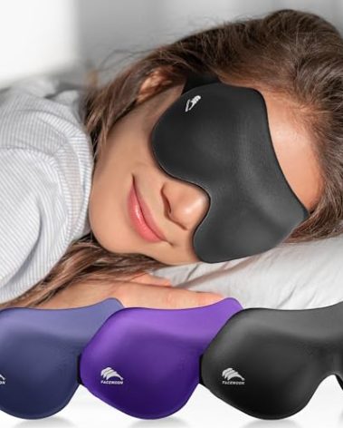 Sleep Mask for Side Sleeper Men Women 3 Pack: 100% Blackout 3D Eye Masks for Sleep - Zero Eye Pressure Sleeping Mask - Airplane Travel Essentials Night Cover for Lash Extensions