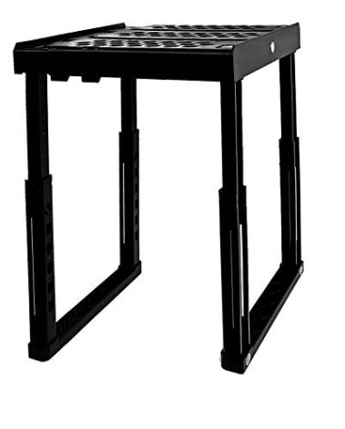 ABLinox Locker Organizer Shelf， Adjustable Width and Height, Ideal Locker for School, Office, and Gym Lockers (Black)
