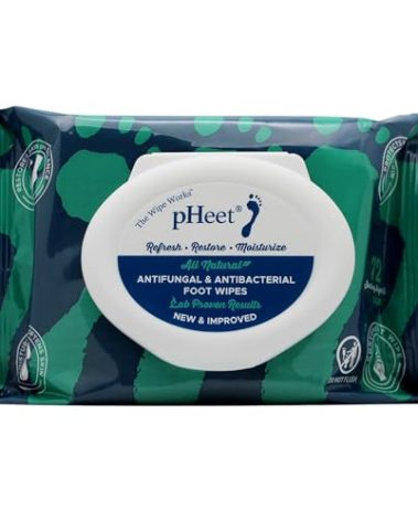 pHeet® Foot Wipes All-Natural Antifungal & Antibacterial Formula, Cleanses, Moisturizes, Prevents & Kills Athletes Foot, Toenail & Foot Fungus, Odor & Improves Dry, Cracked, Flaky & Diabetic Skin 72ct
