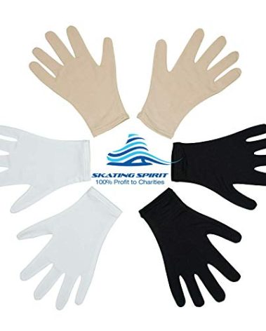 Skating Spirit Figure Skating Competition Gloves, Dance Gloves (1 Pair) - for Performance Testing Show (Beige, Small)