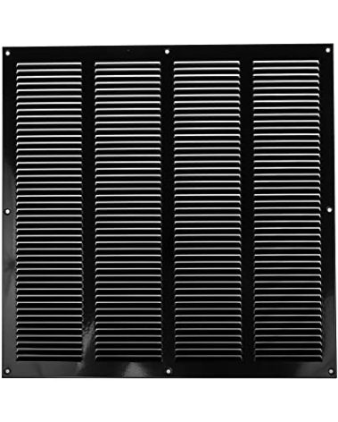 Repa Market Black Air Vent Cover 16" x 16" Inch (Outer Dimensions) - Steel Return Air Grilles - for Ceiling and Sidewall - HVAC - with Protection Screen (15.74" x 15.74" Inch)
