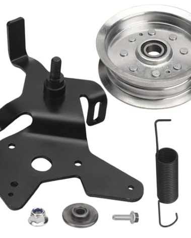 LIZEWEI GY20986 Deck Drive Belt Idler Arm Plate Kit with 756-05034A Flat Idler Pulley Compatible with J-OHN Deere Lawn Tractors GY20986BLE GY20760BLE GY20629 34-109 280-242