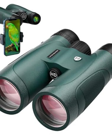 15x52 HD Binoculars for Adults High Powered with Upgraded Phone Adapter - Large View Binoculars with Clear Low Light Vision - Lightweight Waterproof Binocular for Bird Watching Travel Hunting Cruise