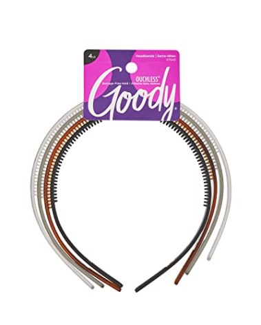 Goody Women's Classics Frost Headband, Clear/Grey/Tort/Black, 4 Count (Style May Vary)