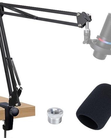 HyperX DuoCast Boom Arm - HyperX Microphone Arm Compatible with HyperX DuoCast, Mic Arm with Microphone Cover, Improve Sound Quality, Microphone Arm for DuoCast by SUNMON