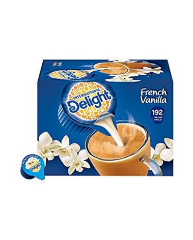 International Delight Creamer Singles French Vanilla - Single Serve Non Dairy Delicious Flavored Coffee Creamers For Home Offices Parties or Group Events - 192 Count