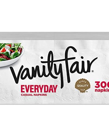 Vanity Fair Everyday Paper Napkins, 300 2-Ply Disposable Napkins, Dinner Size