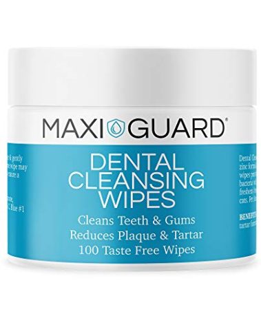 MAXI/GUARD Dental Cleansing Wipes for Dogs, Cats, Horses and Companion Animals (100 Wipes), Light Blue/White