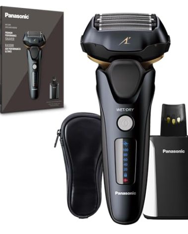 Panasonic Electric Razor for Men, Electric Shaver, ARC5 with Premium Automatic Cleaning and Charging Station, Wet Dry Shaver Men, Cordless Razor, with Pop-Up Trimmer ES-LV97-K, Black