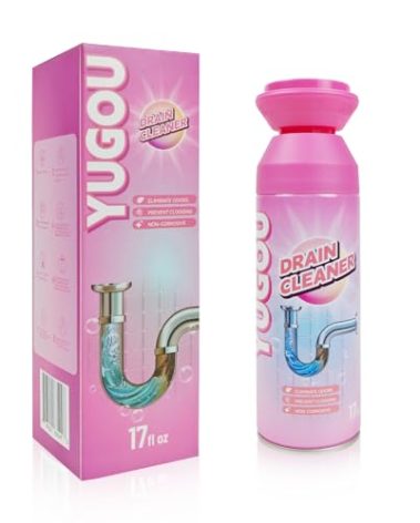 Yugou Foaming Drain Cleaner, Sink Cleaner and Deodorizer, Drain Clog Remover for Kitchen Sinks, Shower Drains, Tubs (1pcs)
