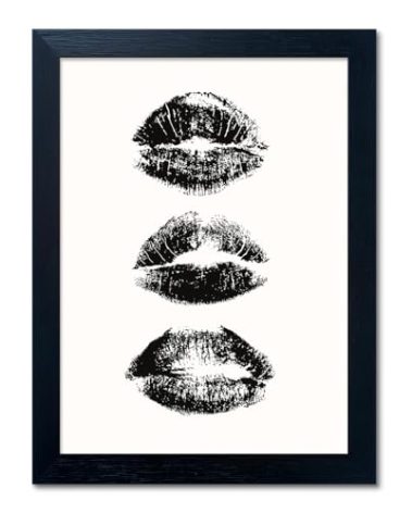 Black and White Canvas Wall Art Woman Makeup Room Wall Art Black Framed Bathroom Wall Decor Fashion Preppy Dorm Trendy Print Poster Funky Girl's Room Decor