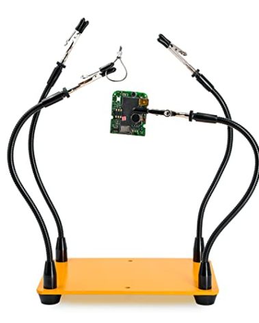 KOTTO Helping Hands Soldering, Third Hand Soldering Tool PCB Holder Four Arms Helping Hands Crafts Jewelry Hobby Workshop Helping Station Non-Slip Steel Weighted Base
