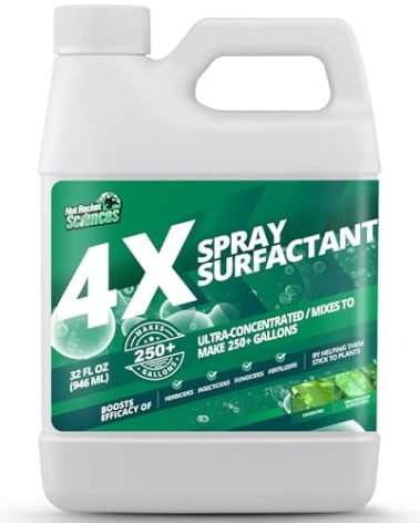 32oz 4X Non Ionic Surfactant - Makes 250+ Gallons - Nonionic Wetting Agent & Concentrated Surfactant Spray for Increased Product Efficacy, Ideal Spreader Sticker, No Foam Wetting Agent
