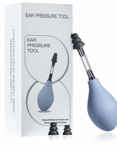 Ear Pressure Relief Suction Device, Migraine Ear Pressure Relief Products, Airplane Ear Tinnitus Relief Through Inner Ear Pressure Balance, Reduces Tension with 3 Sizes Earplugs