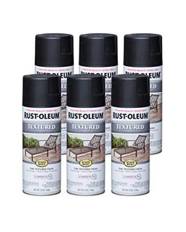Rust-Oleum 7220830-6PK Stops Rust Textured Spray Paint, 12 oz, Black, (Pack of 6)