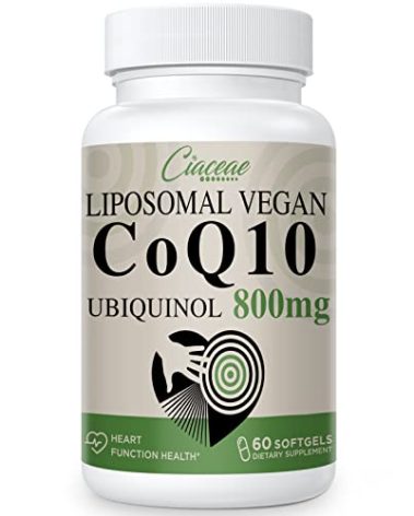 Liposomal CoQ10 800mg Ubiquinol Softgel, Max Absorption Ubiquinol Coenzyme Q10, Ubiquinol CoQ10 Supplement for Antioxidant, Heart Function & Energy Production, Pure CoQ10 800mg, 60 Vegan Softgels