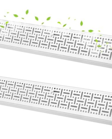 Landhoow 2 Pack 24 Inch Baseboard Register Diffuser, Vent Covers for Home Floor Wall Baseboard Vent Covers Supply Floor Register Diffuser, White