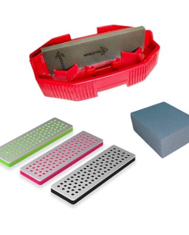Snowboard Ski Edge Bevel Tuning ski wax kit，snowboard tool，ski edge sharpener tuner Side Ski Angle Tool & Diamonds & Gummi Stone (Tool+Diamonds + Gummi Stone) (Red)