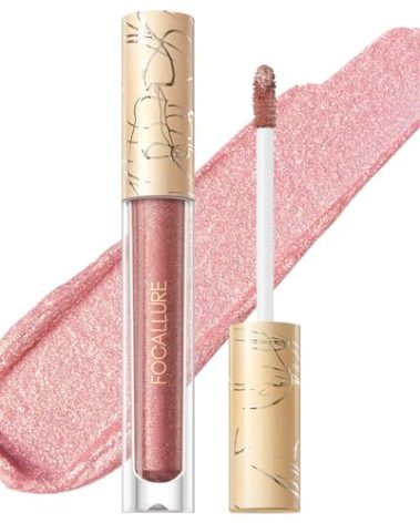 FOCALLURE Metallic Liquid Lipstick,Non Stick Cup Lip Gloss,High Impact Lip Color with Transfer-proof Wear,Long Lasting & Waterproof Lipstick Makeup for Women,Sugar Bomb