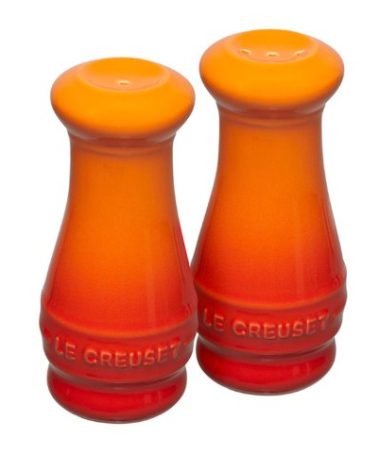 Le Creuset Stoneware Salt & Pepper Shakers Set of 2, 4 oz. each, Flame