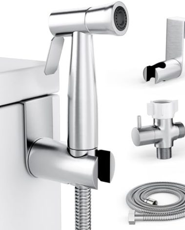 Purrfectzone Bidet Sprayer for Toilet, Handheld Sprayer Kit, Cloth Diaper Sprayer Set - Easy to Install - Stainless Steel