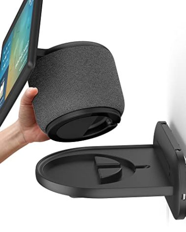 PlusAcc Show 10 Wall Mount Stand - Holder Mount for Echo Show 10 3rd Gen, Space Saving Alexa Accessories Bracket Shelf (Black)