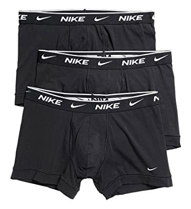 Nike 3Pk Trunk Evyd Cotton Mens Active Underwears Size XL, Color: Black/White