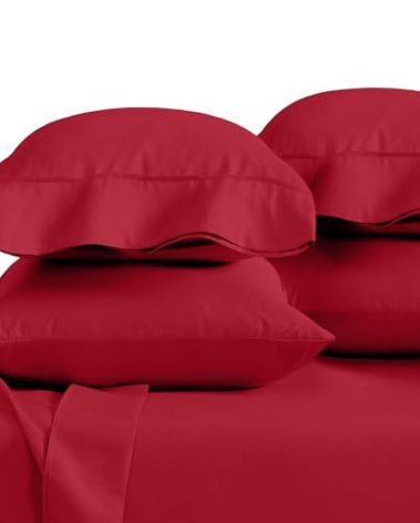 Bare Home Microfiber King Size Pillowcases - 4 Pack, Red, 20x40