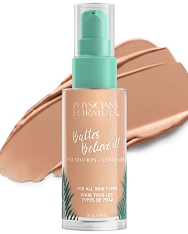 Physicians Formula Butter Believe It! Foundation + Concealer, Light-to-Medium | Dermatologist Tested, Clinicially Tested