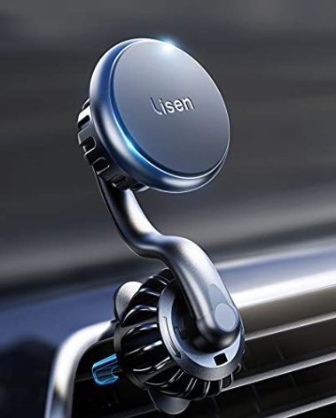 LISEN Magnetic Phone Holder for Car Mount Adjustable Phone Magnet for Car Enjoy Never Blocking Universal Air Vent Magnetic Car Cell Phone Holder Mount Fit for All 4”-13” Tablets & Smartphones