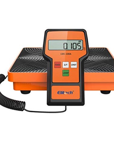 Elitech LMC-100A+ 220Lbs Refrigerant Scale Electronic Freon Charging Recovery Weight Scale for HVAC with Case