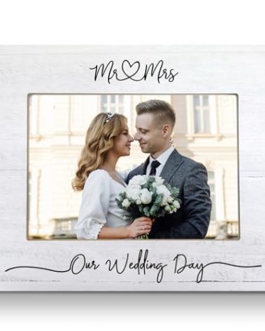 FLDAS Wedding Engagement Engaged Picture Frame 8x10, Engagement Picture Frame, Mr and Mrs Our Wedding Day Photo Frames for Couples, Gifts for Newly Engaged Couple, Wedding Couples Photo Frame 5X7