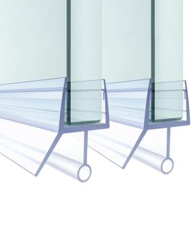 FCSOTSPS Shower Door Bottom Seal,2 PCS 3/8" X 36" Shower Door Sweep for 3/8 Inch Glass,Frameless Glass Door Seal Strip to Seal 11mm Gap,Stop Shower Leaks and Create a Water Barrier