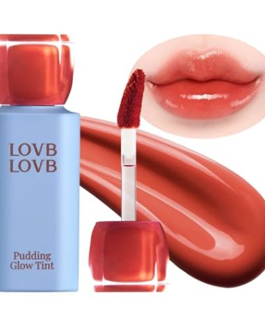 LOVB LOVB Pudding Glow Korean Lip Tint | Natural Lip Stain | Gloss to Stain | Long-Lasting & Non-Sticky | Lightweight Lip Tint 0.14 oz. (04 SUNSET BEIGE)