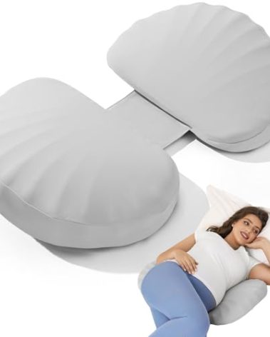 Pregnancy Pillow for Sleeping Memory Foam Pillow for Side Sleeper, Maternity Pillow Support for Back, Belly, HIPS for Pregnant Women, Portable and Adjustable Travel Wedge Pillow (CoolingSilk Grey)
