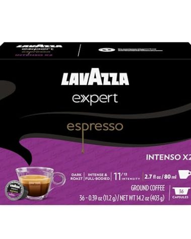 Lavazza Expert Espresso Intenso Double Shot Capsules, Dark Roast, Arabica and Robusta Blend, Compatible with Lavazza Classy Machines (36 Capsules)