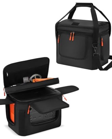 Speqerk Soft Carrying Bag Compatible with Jackery Explorer 1000 V2, Portable Power Station Storage Case with Adjustable Shoulder Strap, Padding, Pocket, Side Zipper, Generator Covers for Outside