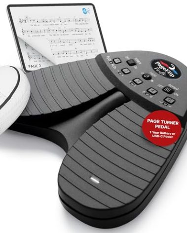 PageFlip Firefly Bluetooth Page Turner Pedal – Programmable, Illuminated Foot Pedal for iPad, Android & PC – Hands-Free Sheet Music Control – Works with forScore, OnSong, MobileSheets & 100+ Apps