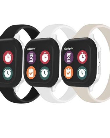 GUYUEFENG Solo Loop Slim Band Compatible with Apple Watch Bands 38mm 40mm 41mm 42mm 44mm 45mm 46mm, Stretchy Silicone Elastic Women Sport Thin Strap for iWatch Series Ultra SE 10 9 8 7 6 5 4 3 2 1