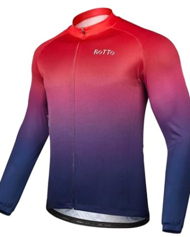 ROTTO Cycling Jersey Mens Bike Shirt Long Sleeve Gradient Color Series