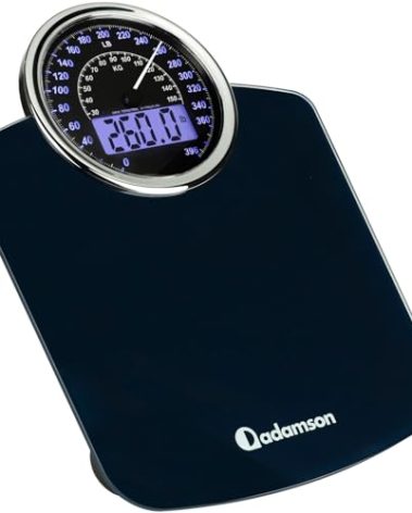 Adamson Hybrid 2-in-1 Analog & Digital Weighing Scale for Body Weight up to 400lbs - Thick Tempered Glass - Extra Large Display - Easy to Read Digital Bathroom Scale - New